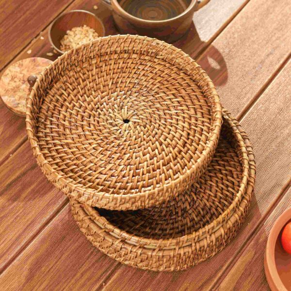 Handmade Round Cane Storage Box