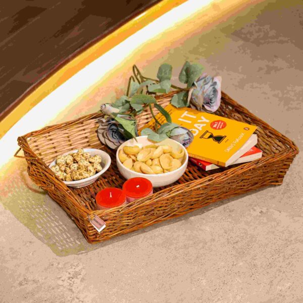 Handmade Square Bamboo Basket with Handle for Storage & Gifting - Image 9