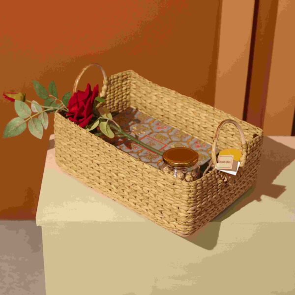 Cane Handle Close-up on Seagrass Basket